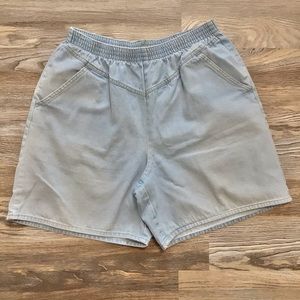 IC ISAACS Vintage Light Rinse Mom Bareback Cotton Jean Shorts High Waist Large